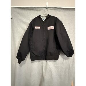 UniWear Jacket Mens Medium Black Bomber Coca-Cola Luis Workwear Embroidered Zip
